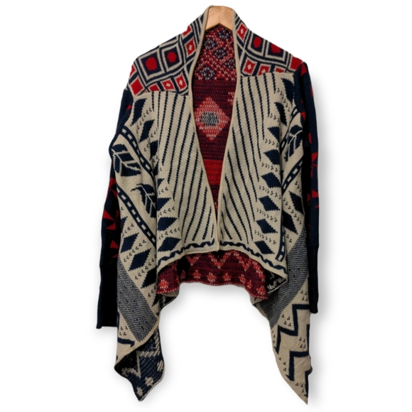 Shein Blue and Red Cardigan Size Large - Picture 2 of 2